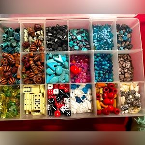 17 Compartment Organizer Filled with Beads